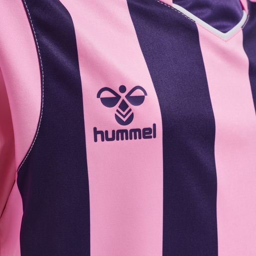 hmlCORE XK STRIPED JERSEY S/S KIDS, COTTON CANDY/ACAI, packshot