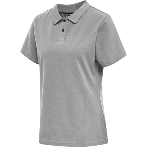 hmlRED STRETCH POLO WOMAN, GREY MELANGE, packshot