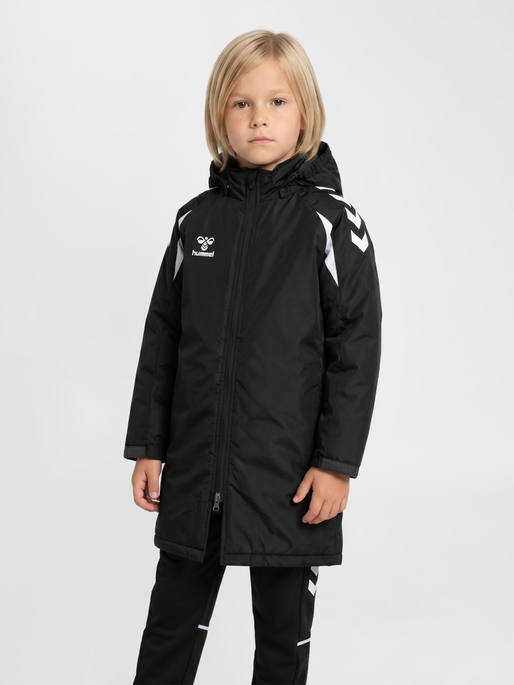 hmlCORE 2.0 BENCH JACKET KIDS, BLACK/WHITE, model