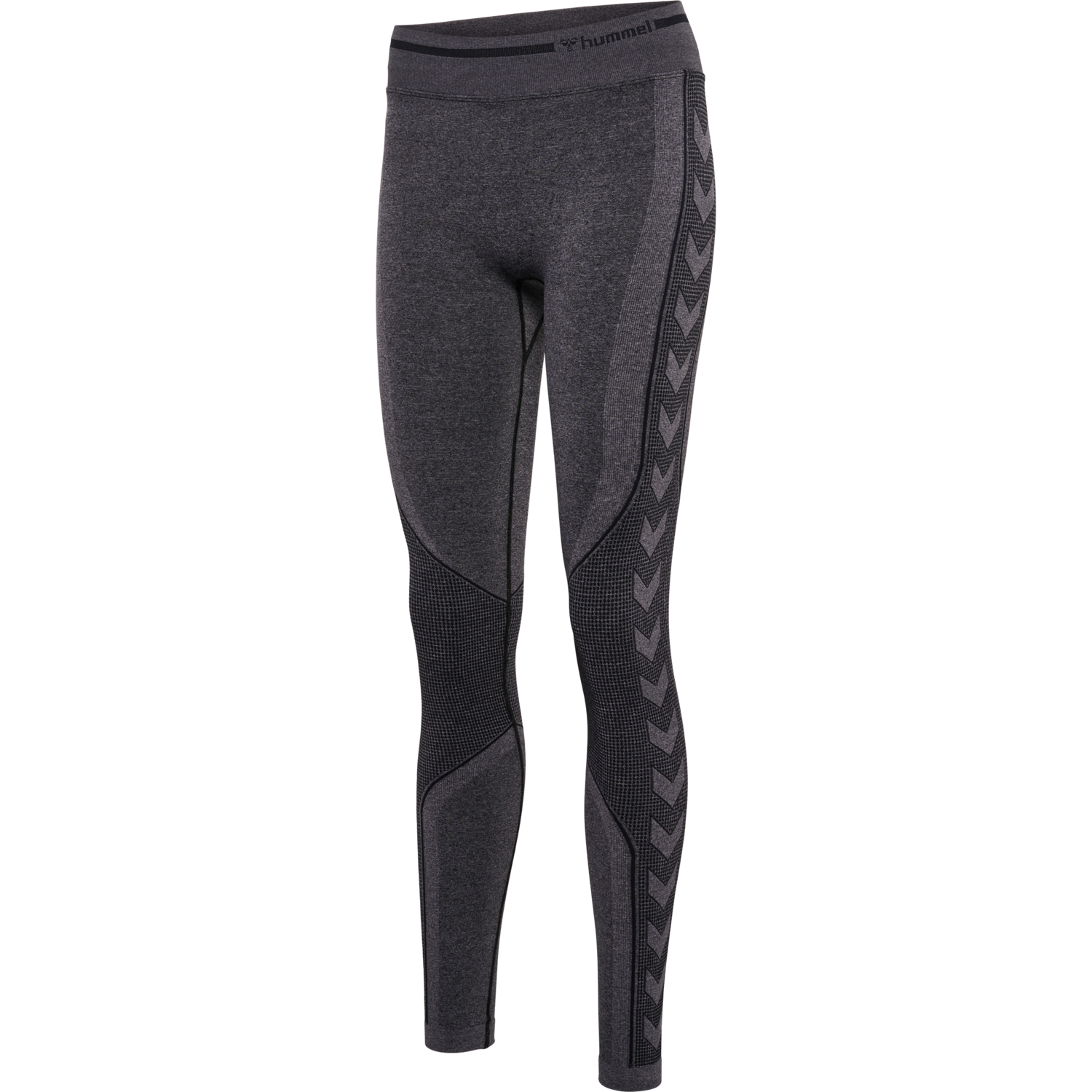 hmlMT LULU SEAMLESS SCRUNCH TIGHTS, BLACK MELANGE, packshot