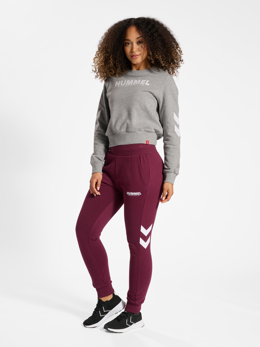 hmlLEGACY WOMAN SWEATSHIRT, GREY MELANGE, model