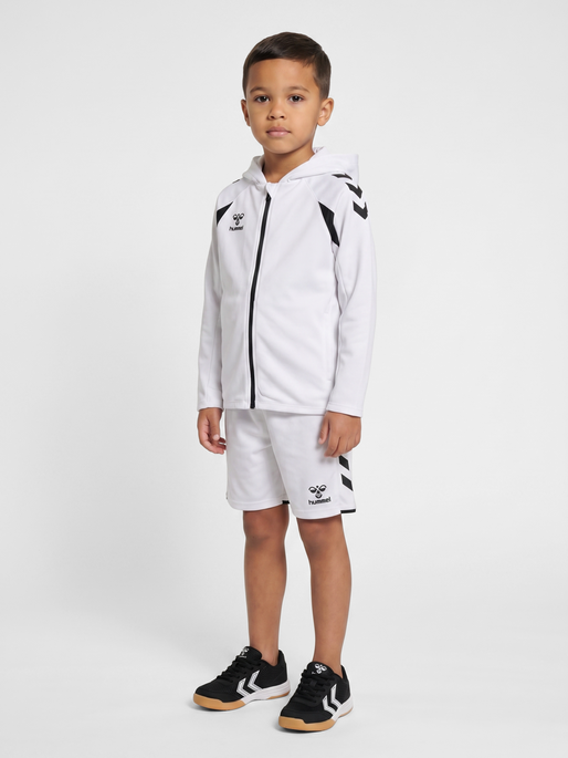 hmlCORE 2.0 ZIP HOODIE KIDS, WHITE/BLACK, model