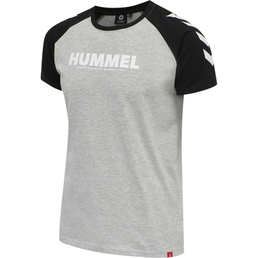 hmlLEGACY BLOCKED T-SHIRT, GREY MELANGE hmlLEGACY BLOCKED T-SHIRT, GREY MELANGE, packshot