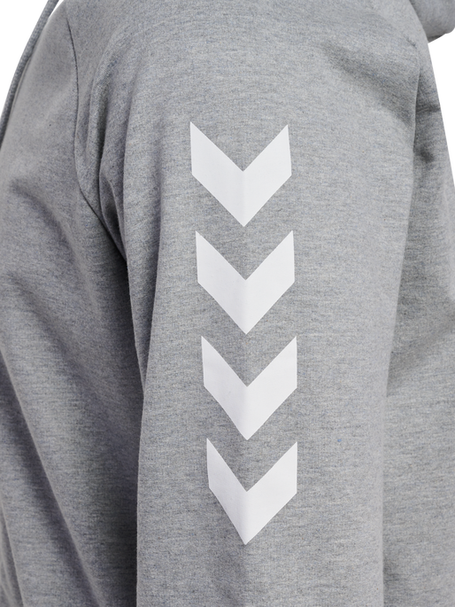 HMLGO COTTON ZIP HOODIE, GREY MELANGE, packshot