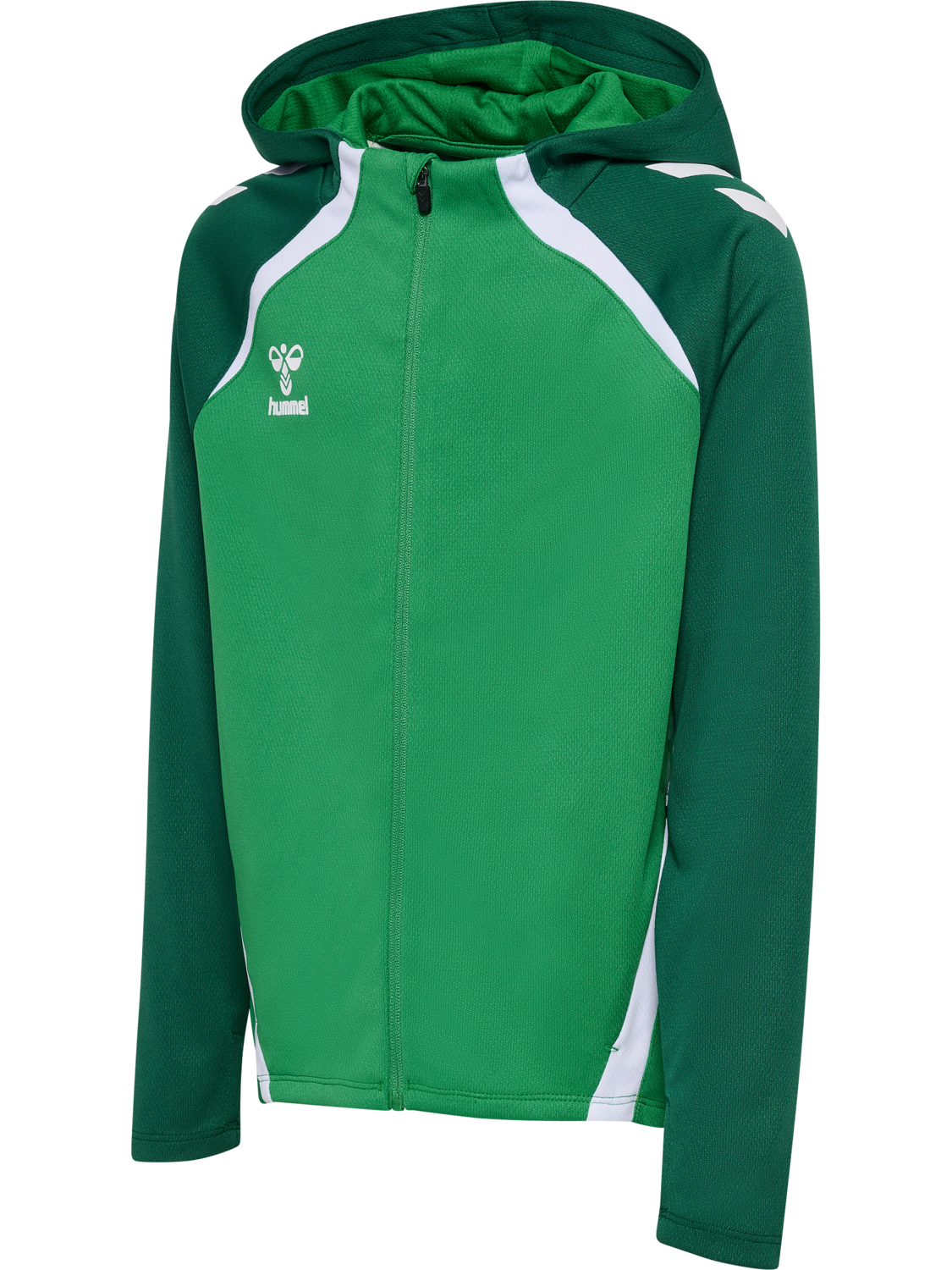 hmlLEAD 2.0 ZIP HOODIE KIDS, JELLY BEAN/EVERGREEN, packshot