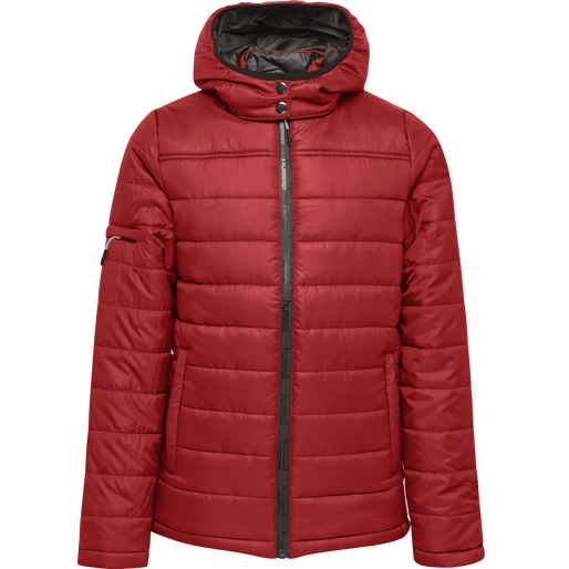hmlNORTH QUILTED HOOD JACKET KIDS, TRUE RED, packshot