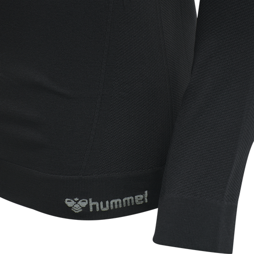 hmlSTROKE SEAMLESS T-SHIRT L/S, BLACK, packshot
