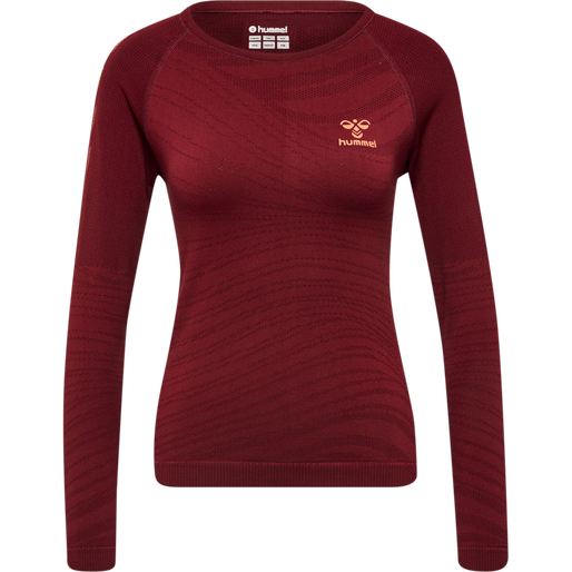 hmlONGRID SEAMLESS L/S WO, RHUBARB/NASTURTIUM, packshot
