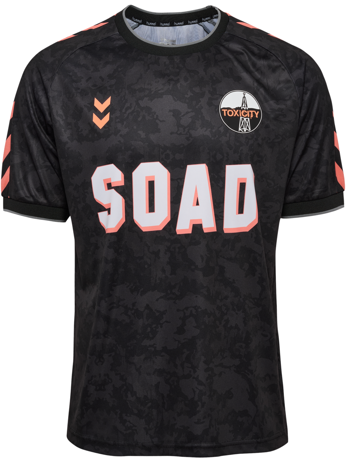 hmlSOAD TOUR 26 CAMO JERSEY S/S, BLACK/ORANGE, packshot