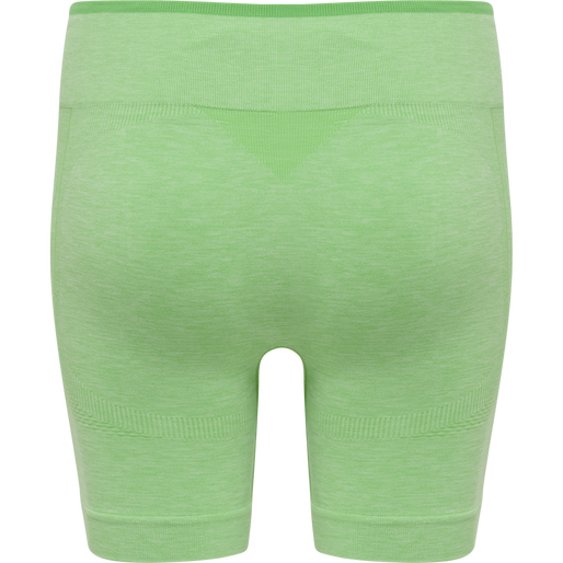 hmlMT UNA SEAMLESS MID WAIST SHORTS, SUMMER GREEN MELANGE, packshot