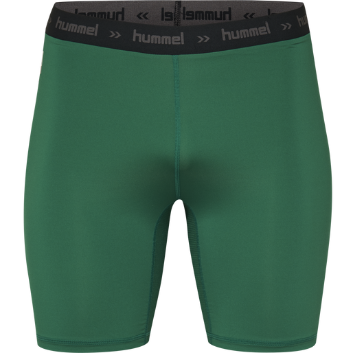 HUMMEL FIRST PERFORMANCE TIGHT SHORTS, EVERGREEN HUMMEL FIRST PERFORMANCE TIGHT SHORTS, EVERGREEN, packshot