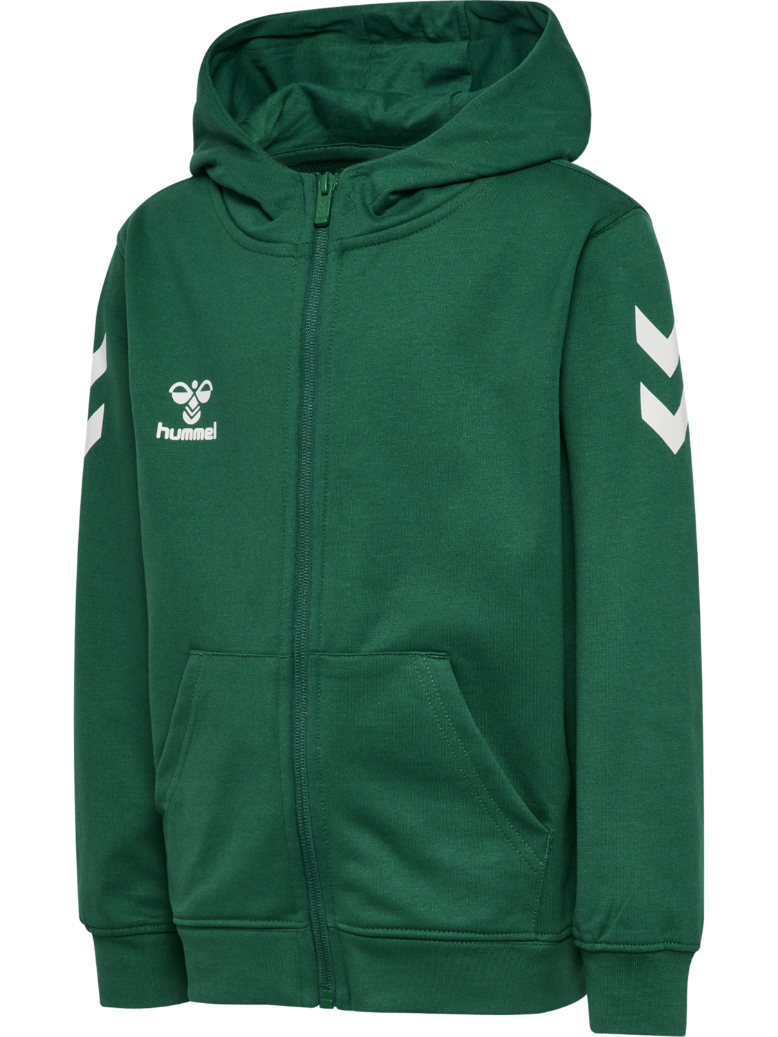 hmlGO 2.0 CHEVRON ZIP HOODIE KIDS, EVERGREEN, packshot