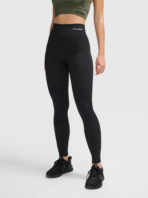 hummel CLEA SEAMLESS MID WAIST TIGHTS - BLACK MELANGE hummel.dk