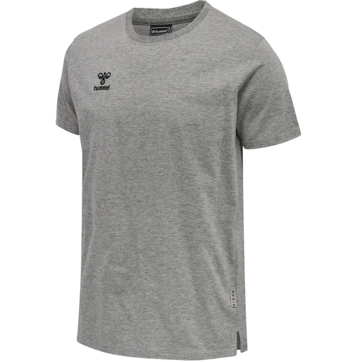 hmlMOVE GRID COTTON T-SHIRT S/S, GREY MELANGE, packshot