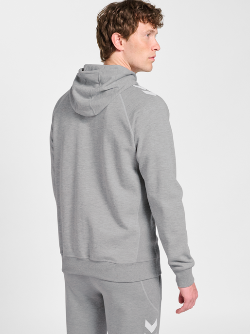hmlMOVE 2.0 HOODIE, GREY MELANGE, model