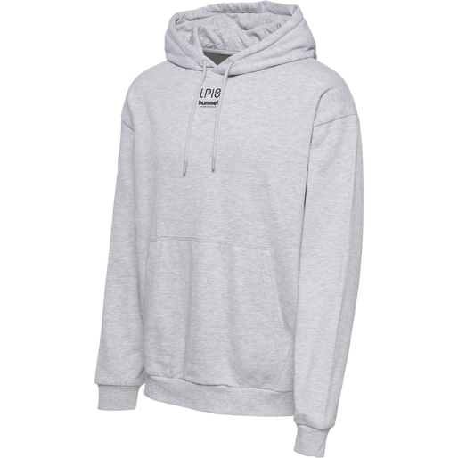 hmlLP10 BOXY SWEAT HOODIE, LIGHT GREY MELANGE hmlLP10 BOXY SWEAT HOODIE, LIGHT GREY MELANGE, packshot