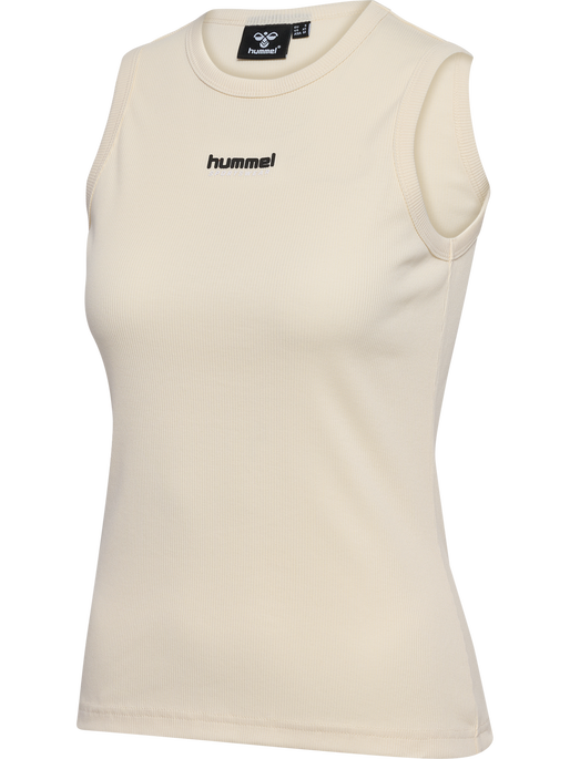 hmlLGC ASLY RIB TANK TOP, EGRET, packshot
