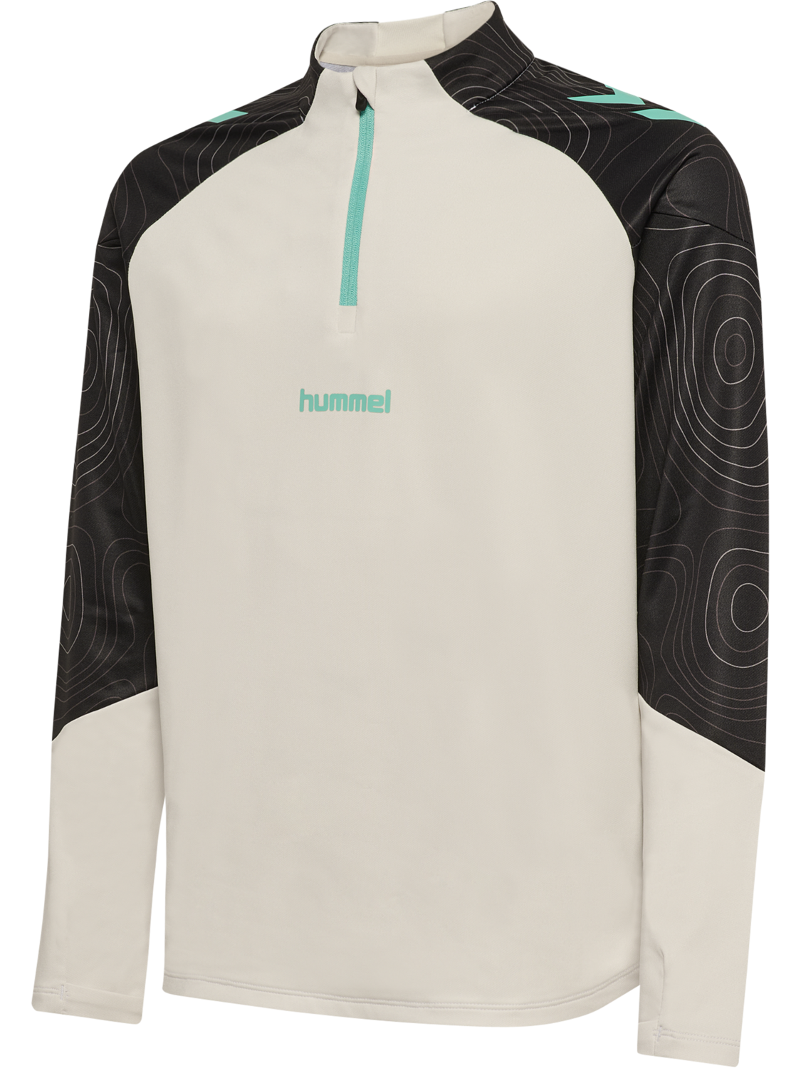 hmlBLAZE 2.0 TRAINING HALF ZIP KIDS, VAPOROUS GRAY/POOL BLUE, packshot