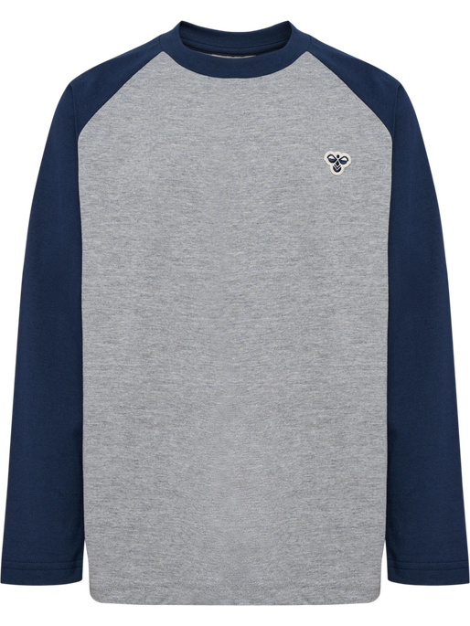 hmlJR RAGLAN LOOSE T-SHIRT L/S BEE, DRESS BLUES hmlJR RAGLAN LOOSE T-SHIRT L/S BEE, DRESS BLUES, packshot