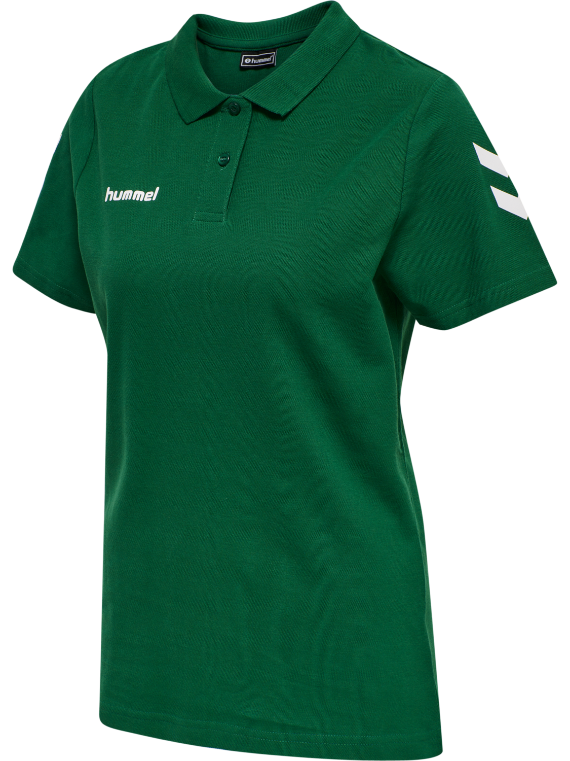 HUMMEL GO COTTON POLO WOMAN, EVERGREEN, packshot