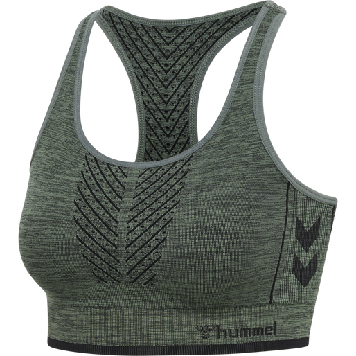 hmlMT ALY SEAMLESSS SPORTS TOP, NORTH ATLANTIC/BLACK MELANGE, packshot