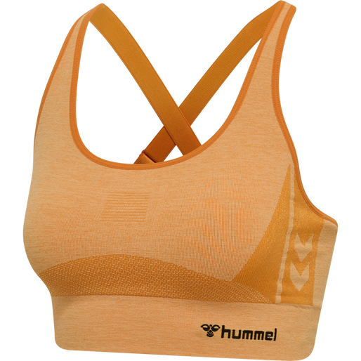 hmlCLEA SEAMLESS  SPORTS TOP, BLAZING ORANGE/CARROT CURL MELANGE, packshot