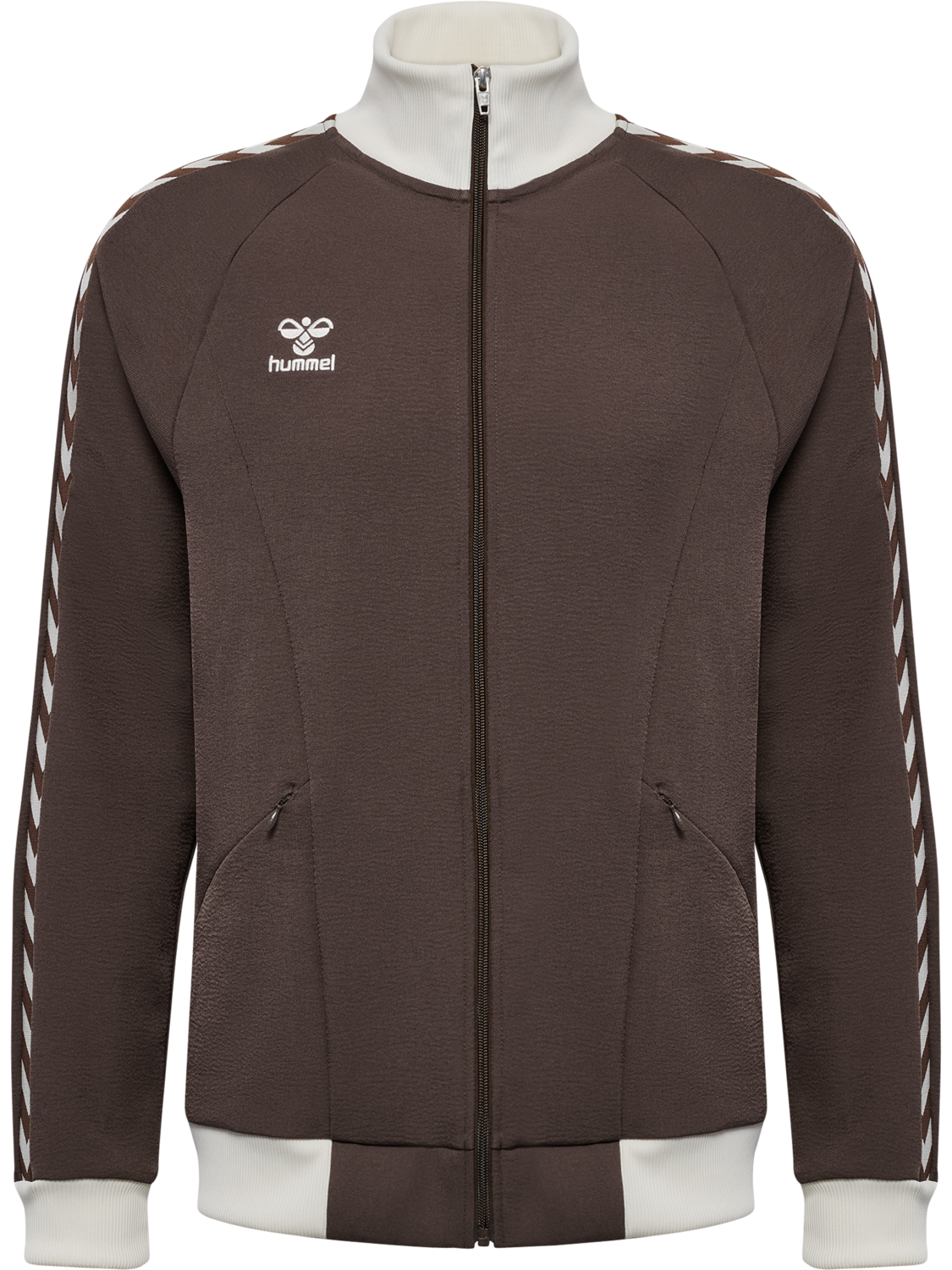hmlROOT TRACK ZIP JACKET, CHOCOLATE BROWN, packshot