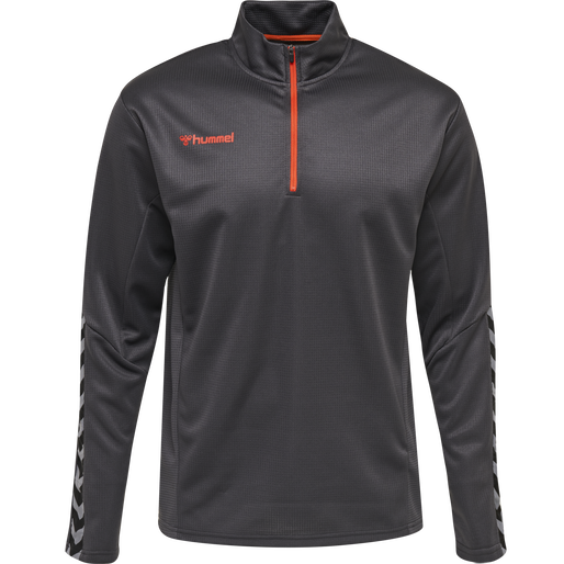 hmlAUTHENTIC KIDS HALF ZIP SWEATSHI, ASPHALT, packshot
