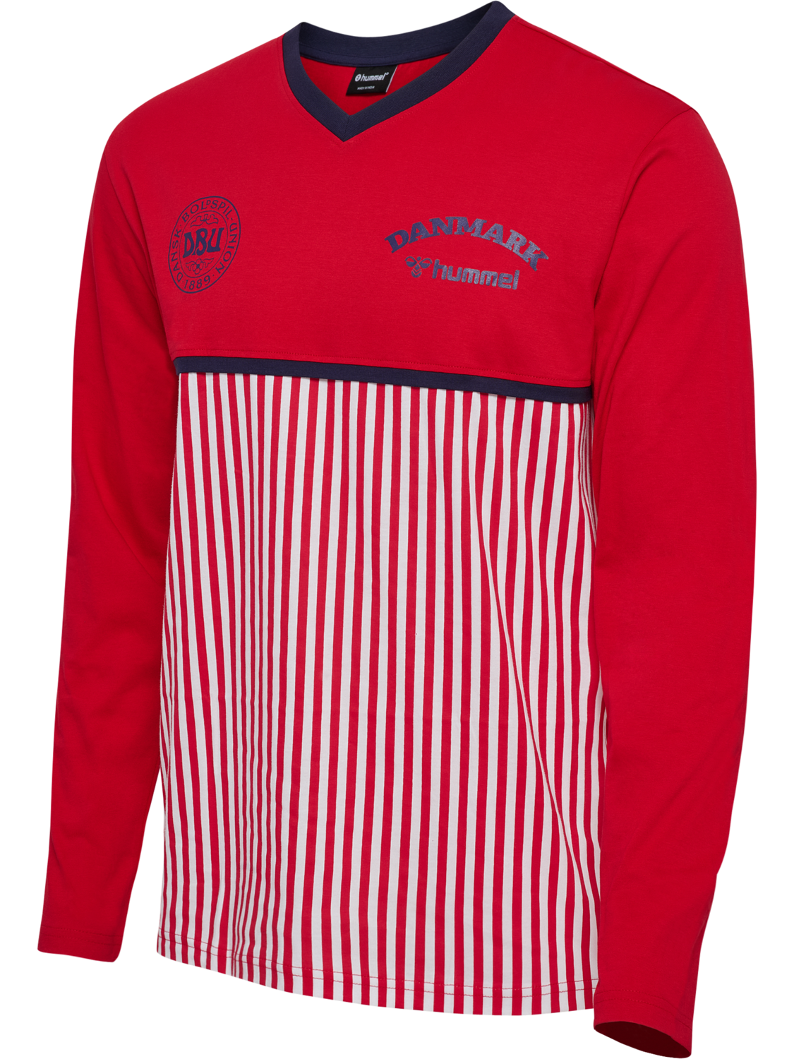 DBU 26 FAN 86 BLOCK COTTON TEE LS, TANGO RED/WHITE, packshot