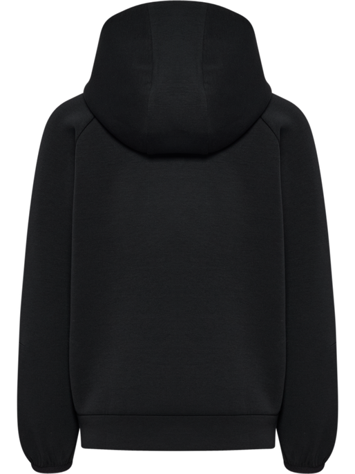 hmlJR TECH FLEECE ZIP HOODIE, BLACK hmlJR TECH FLEECE ZIP HOODIE, BLACK, packshot