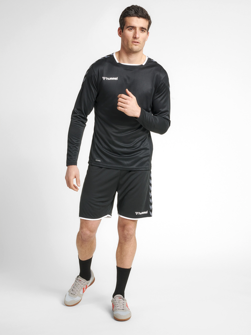 hmlAUTHENTIC POLY JERSEY L/S, BLACK/WHITE, model