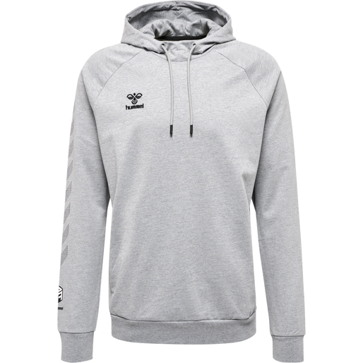 hmlMOVE GRID COTTON HOODIE, GREY MELANGE, packshot