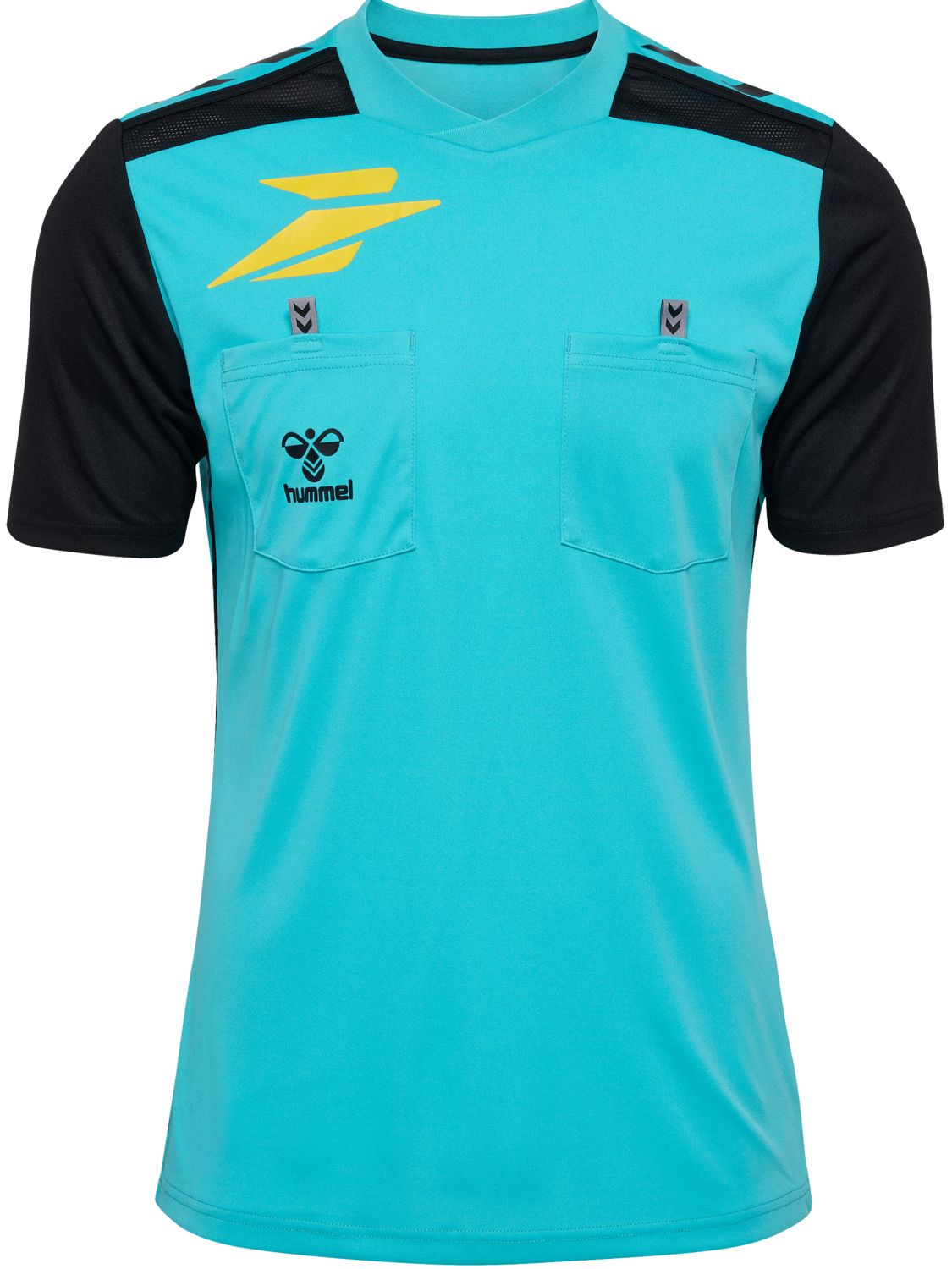 FFHB NEW REFEREE JERSEY S/S, SCUBA BLUE WO SPONSOR, packshot