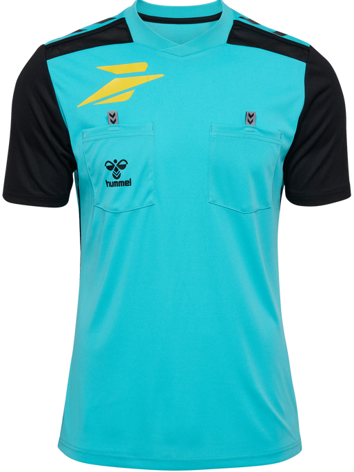 FFHB NEW REFEREE JERSEY S/S, SCUBA BLUE WO SPONSOR, packshot