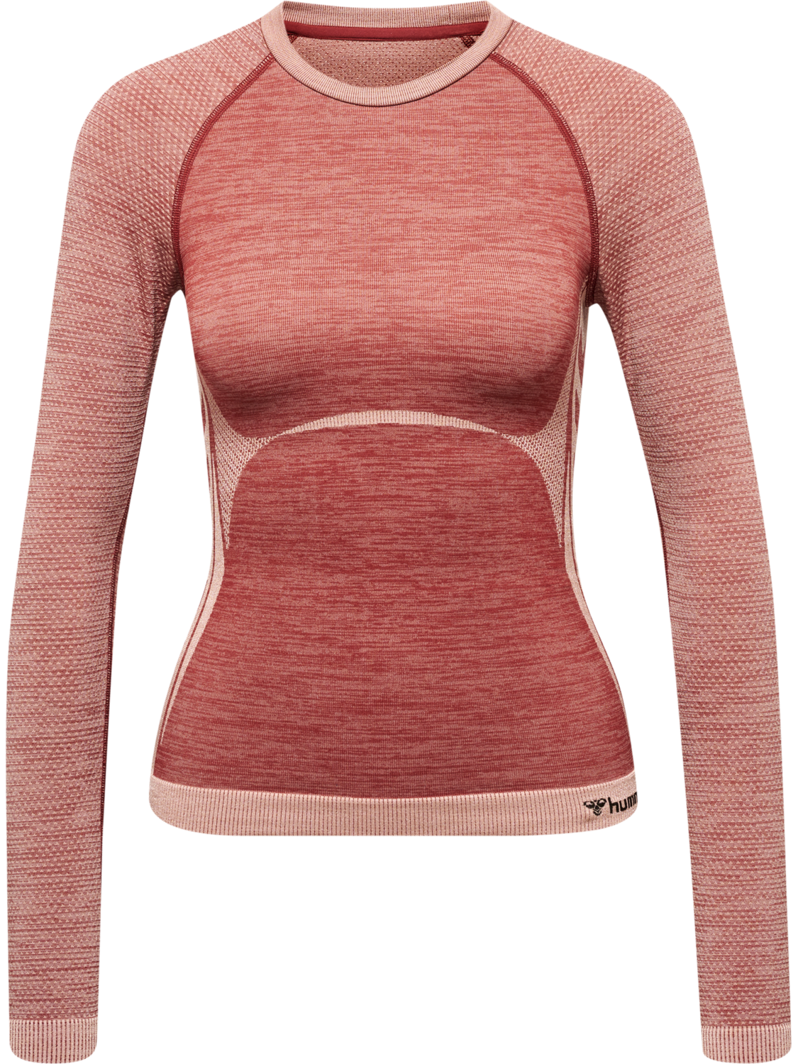 hmlCLEA SEAMLESS TIGHT T-SHIRT L/S, WITHERED ROSE/ROSE TAN MELANGE, packshot