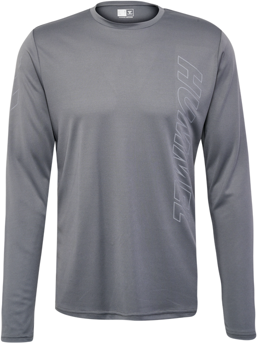 hmlTE TOPAZ T-SHIRT L/S, CHATEAU GRAY, packshot