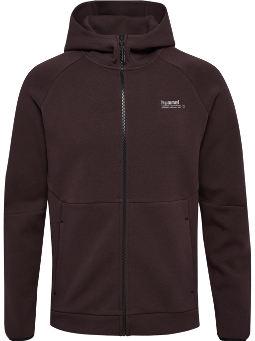 hmlTECH FLEECE REGULAR ZIP HOODIE, CHOCOLATE PLUM hmlTECH FLEECE REGULAR ZIP HOODIE, CHOCOLATE PLUM, packshot