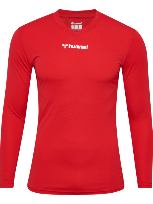 hmlBL ESSENTIAL TEE L/S, TRUE RED, packshot