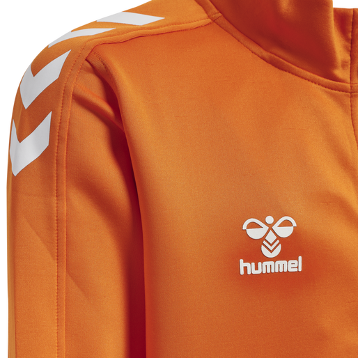 hmlCORE XK POLY ZIP SWEAT KIDS, ORANGE TIGER hmlCORE XK POLY ZIP SWEAT KIDS, ORANGE TIGER, packshot