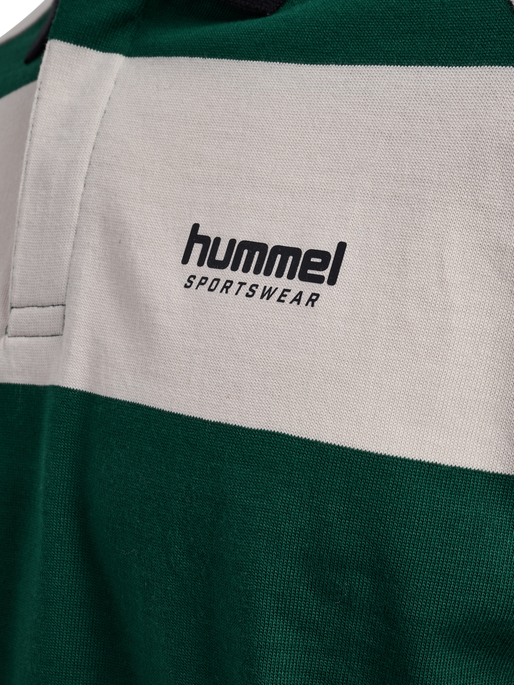 hmlLOOSE STRIPED POLO L/S, DARK GREEN hmlLOOSE STRIPED POLO L/S, DARK GREEN, packshot