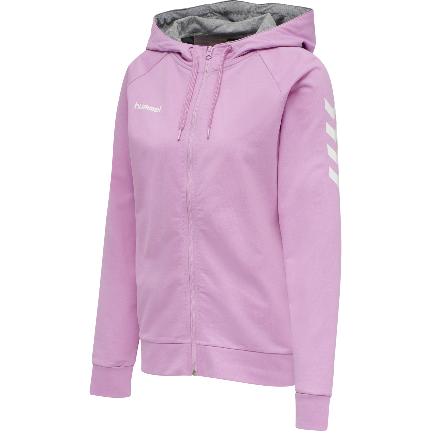 HUMMEL GO COTTON ZIP HOODIE WOMAN, ORCHID, packshot