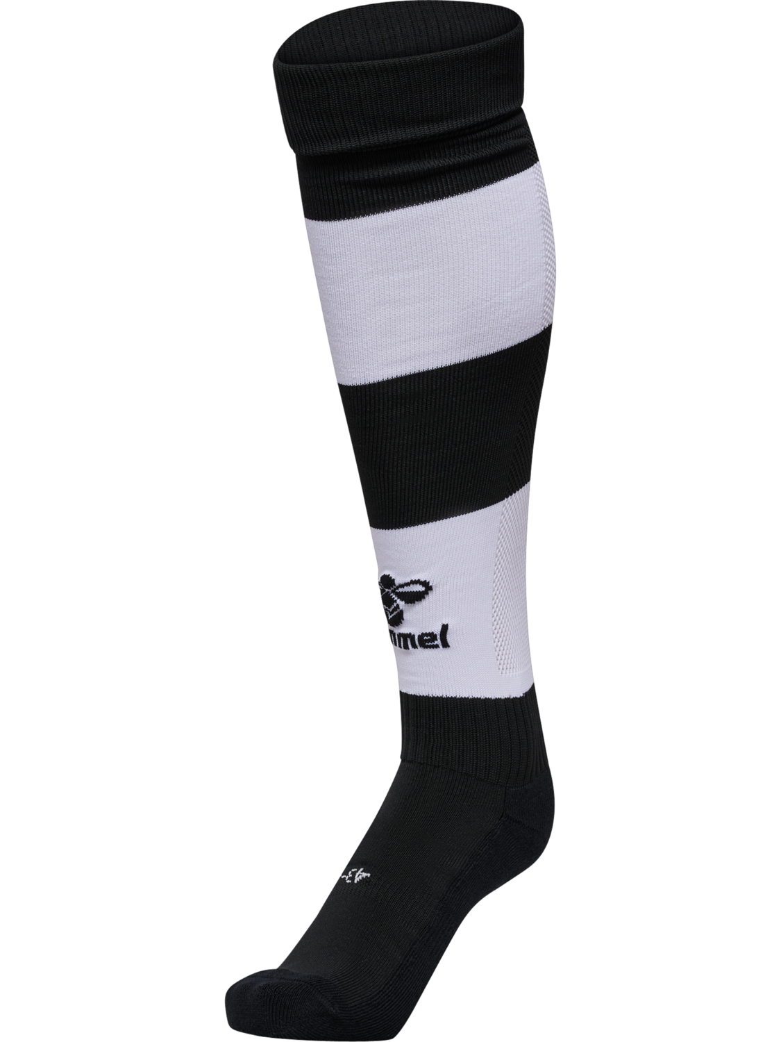 hmlESSENTIAL STRIPE FOOTBALL SOCKS, BLACK/WHITE, packshot