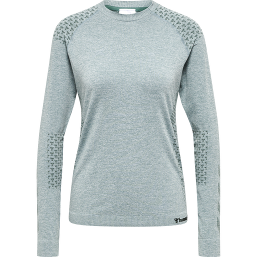 hmlCI SEAMLESS T-SHIRT L/S, NORTH ATLANTIC MELANGE, packshot