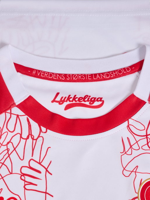 LYKKELIGA 23/24 DK JERSEY S/S, WHITE, packshot