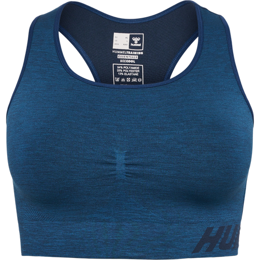 hmlTE CURVE SEAMLESS SPORTS BRA, INSIGNIA BLUE MELANGE hmlTE CURVE SEAMLESS SPORTS BRA, INSIGNIA BLUE MELANGE, packshot