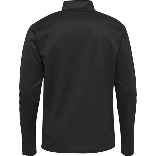 hmlAUTHENTIC KIDS HALF ZIP SWEATSHI, BLACK/WHITE, packshot