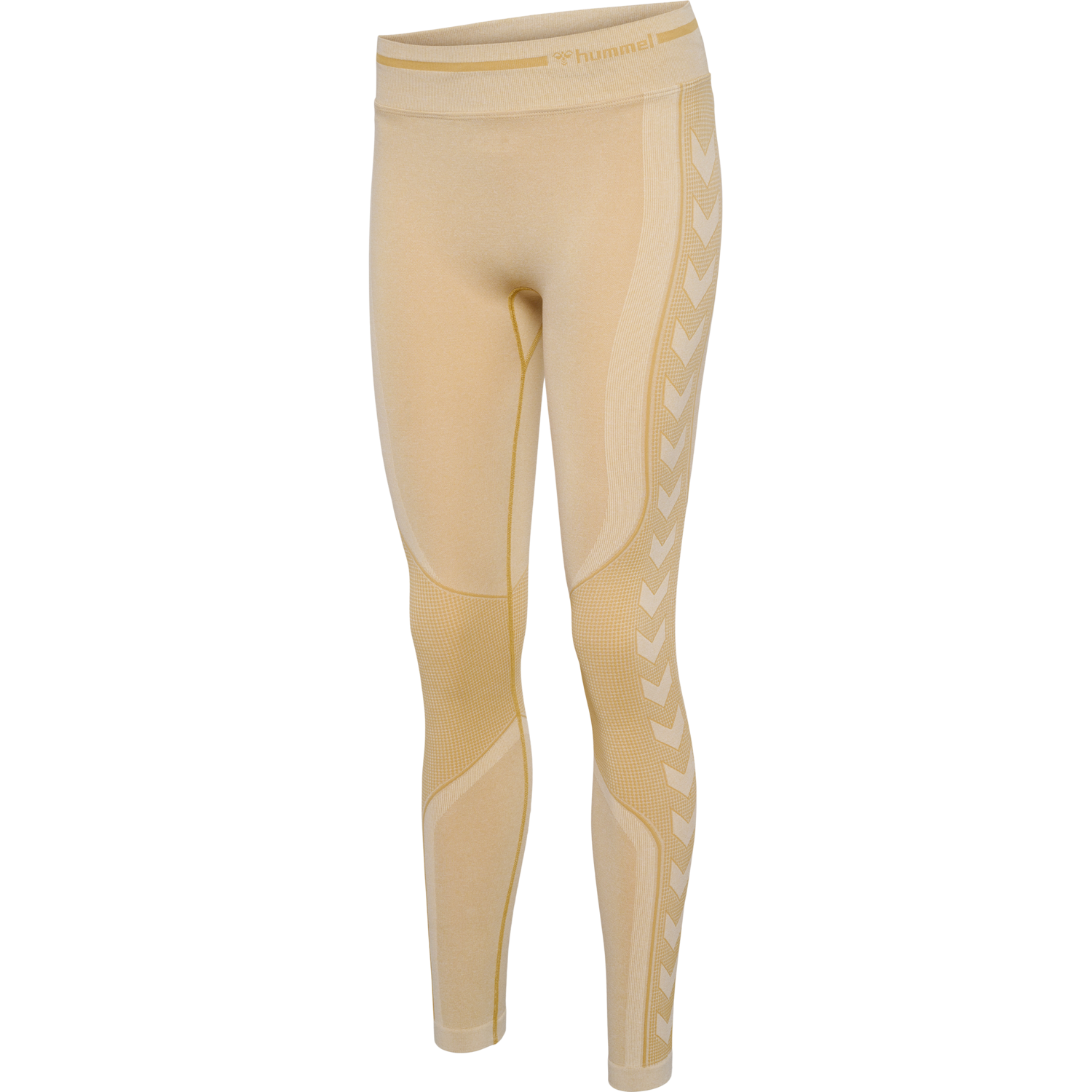 hmlMT LULU SEAMLESS SCRUNCH TIGHTS, CURDS & WHEY MELANGE, packshot