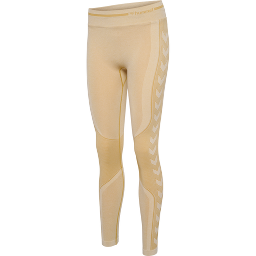 hmlMT LULU SEAMLESS SCRUNCH TIGHTS, CURDS & WHEY MELANGE, packshot
