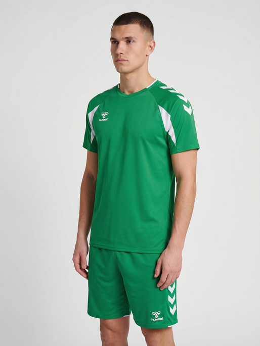 hmlCORE 2.0 JERSEY S/S, JELLY BEAN/WHITE, model