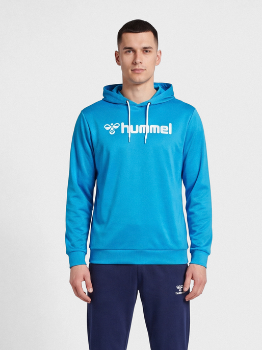 hmlLOGO HOODIE, DIVA BLUE, model